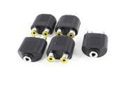 Double RCA Female to 3.5mm Female F F Audio Adapter Coupler 5 Pcs