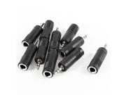 10 Pcs Stereo 3.5mm Male Plug to 6.35mm Female Audio Adapter Convertor Black