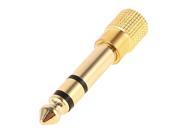 Stereo 6.35mm 1 4 Male to 3.5mm Female Audio Convertor Connector Gold Tone
