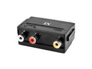 Scart 20 Pin Male to 3 RCA Female TV AV Adapter Converter Black