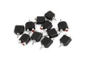 11 Pcs 3.5mm Stereo Male to 2 RCA Female Audio Splitter Adapter Connectors