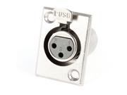 Silver Tone Push Locking XLR 3 Pin Female Socket Audio Adapters