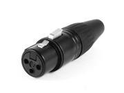 Female 3 Pin Audio Microphone Cable XLR Connector Adapter Black