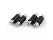 2 Pcs Twice 2 RCA Female to Female Coupler Adapter Connector Extension