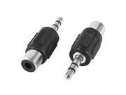 3.5mm Male to RCA Female m f Stereo Audio Adapter Coupler 2 Pcs