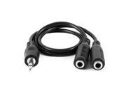 Black 3.5mm Jack Male Plug to Dual Female Jack Audio Y Splitter Cable Cord 27cm