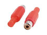 2 Pcs RCA Female Jack Audio Video Coupler Adapter Connector Red