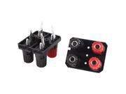 2 Pcs Double Row Red Black 4 Pin 4 Position Screw Speaker Terminals