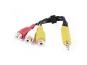 3.5mm Plug to 3 RCA Female Stereo Adapter Audio Cable 16cm Long