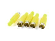 RCA Male Plug Audio Video AV Cable Connector Coverter Adapter Yellow 5 Pcs
