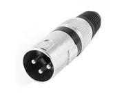 3 Pin Male Plug Audio Microphone Cable XLR Connector Adapter 66mm