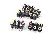 5 Pcs Audio Video AV Concentric 6 Female Jack RCA Socket Right Angle Connector