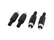 4 Pcs Male RCA Plug Jack to 5mm Dia Coaxial Cable Spring Connector