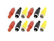 Colorful Solder RCA Male Plug Jack Audio Video Adapter Connector 12 Pcs