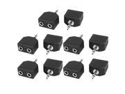 3.5mm Male to Dual Female Stereo Audio Convertor Connector 10 Pcs