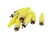 Yellow Solder RCA Male Plug Jack Audio Video Adapter Connector 10 Pcs
