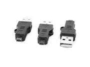 3 Pcs USB 2.0 to Male Mini 4Pin MP3 MP4 Connector Adapter