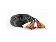 5M 16.4Ft 3 RCA Male to 3 RCA Male Audio AV Aux Video Cable Cord Black