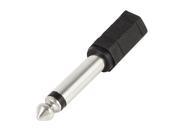 Microphone 6.35mm Male to 3.5mm Female Audio Adapter Silver Tone Black