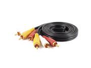 1.5M 4.9Ft 3 RCA Male to 3 RCA Male Audio AV Aux Video Cable Cord Black
