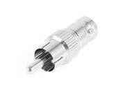 BNC Female to RCA Male Jack AV Straight Adapter Connector Silver Tone