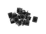 Audio MIC Right Angle XLR Panel Mount Male Chassis Socket Connector 15 Pcs