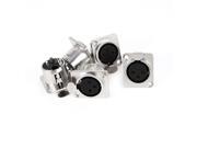 5 Pieces XLR 3 Pin Female Chassis Panel Mount Socket Silver Tone Black