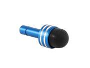Smart Phone Sky Blue Black Stripe Prints 3.5mm Ear Anti Dust Plug Cap Stylus Pen