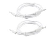 White 4 Conductor 3.5mm Audio Jack Male to Male Extension Cable Adapter 1M 2 Pcs