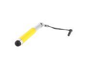 Yellow Alloy Extendable Capacitive Touch Stylus Pen 3.5mm Anti Dust Plug