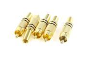 5 Pcs Gold Plated Solder RCA Plug Audio Male Spring Connector Adapter