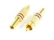 Soldering Spring End RCA Male Connector Audio Video Adapter 2 Pcs