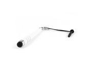 Phone Baseball Bat Design Capacitive Touch Stylus Pen White w 3.5mm Dust Plug