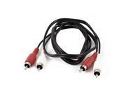1.3M Length Audio Stereo 2 RCA Male to 2 RCA Male Extension Cable Wire Black