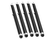 Black Universal Soft Tip Screen Touch Pen Stylus 5 Pcs for Mobile Phone