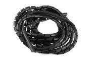 14mm Outside Dia 17 Ft Spiral Wire Wrap Desktop PC Manage Cable