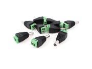 10 Pcs Black Green 5.5 x 2.1mm Male DC Power Adapter for CCTV Camera
