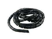 Unique Bargains 3.5M 11.5Ft PE Polyethylene Spiral Cable Wire Wrap Tube Black 20mm
