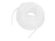8mm Outside Dia 4.8M PE Polyethylene Spiral Cable Wire Wrap Tube White