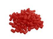100 Pcs 14mm Height 8mm Inner Dia Round Tip Red PVC Insulated End Caps
