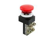 AC 250V 6A Red Mushroom Head Momentary Pushbutton Switch DPST NO NC