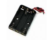 Unique Bargains Electrical 3 x 1.5VAAA Black Battery Holder Case Box Wire