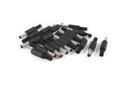 20 Pcs Black 2.5mm x 5.5mm DC Power Male Plug Jack Adapter