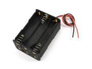 Unique Bargains Black Two Layers 6x1.5V AAA Batteries Battery Holder Case Box w Wire Leads