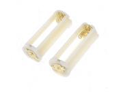 2PCS Off White Plastic Shell Battery Holder for 3 x 1.5V AAA Batteries