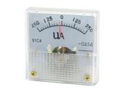 91C4 DC 250uA Rectangle Analog Panel Ammeter Gauge Amperemeter Class 2.5