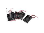5 PCS Wire Leads Black Battery Storage Case Slot Holder 3 x 1.5V AAA