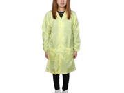 Unisex Yellow Striped Button Closure Anti Static Overall Gown Garment S