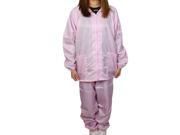 Unisex Pink Stripes Pattern Anti Static Overall Suit Uniform L