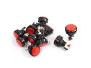 10Pcs Panel Mount Red Lamp Round Head SPST 4Pin Momentary Game Button Switch